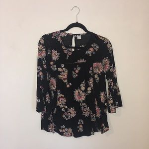 Old Navy black floral blouse
